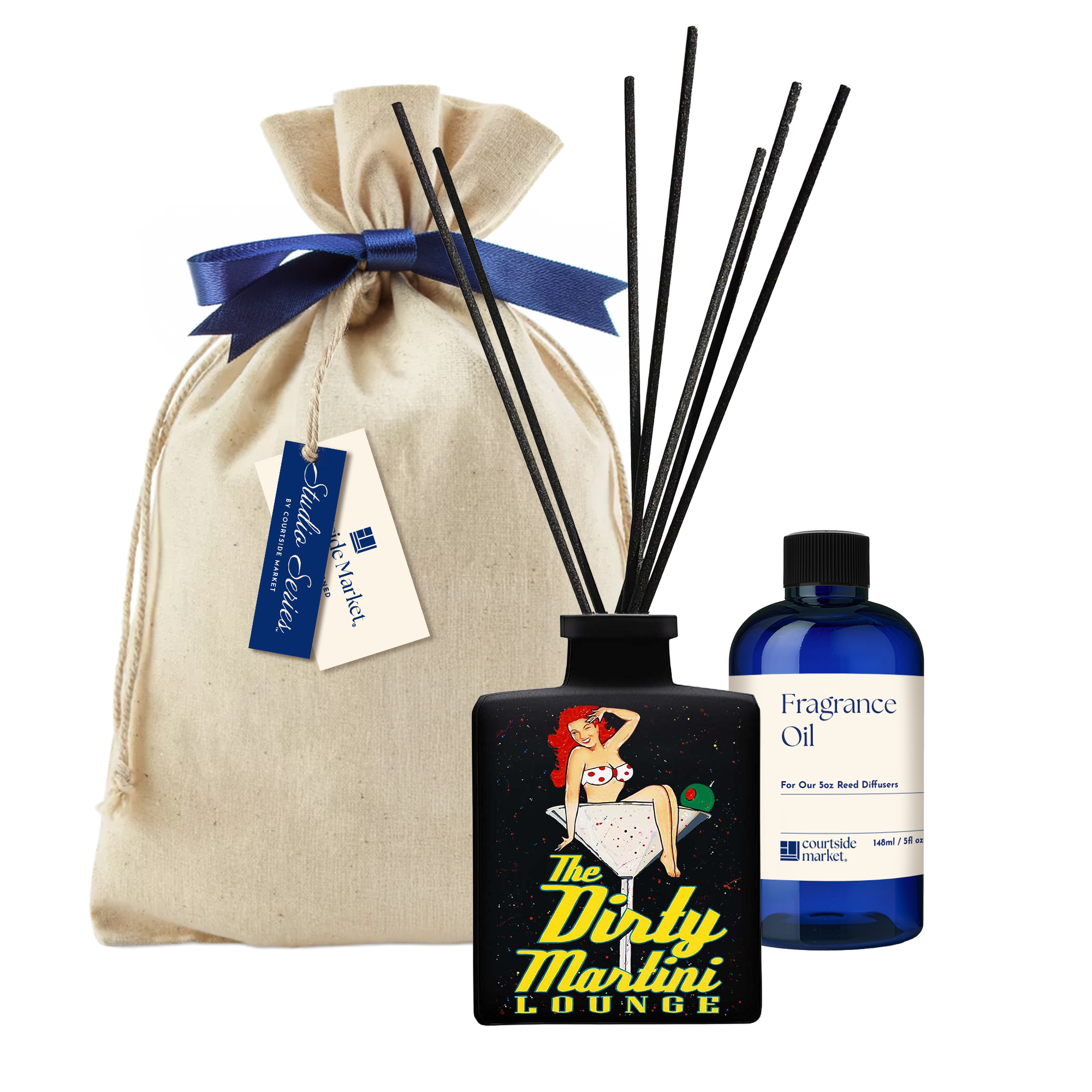 Dirty Martini Lounge I  -  Lemon Twist and Cedarwood Oil Reed Diffuser - Robert Holton Collection