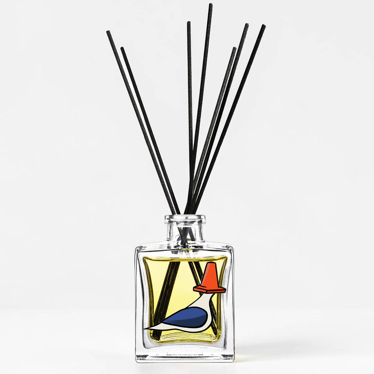 Traffic Cone Pigeon - Bergamot Woods 5oz Oil Reed Diffuser Set - Tine Bird Collection