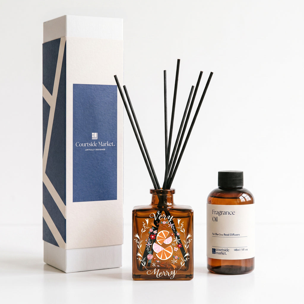 Very Merry - Candied Orange & Cinnamon 5oz Oil Reed Diffuser Set