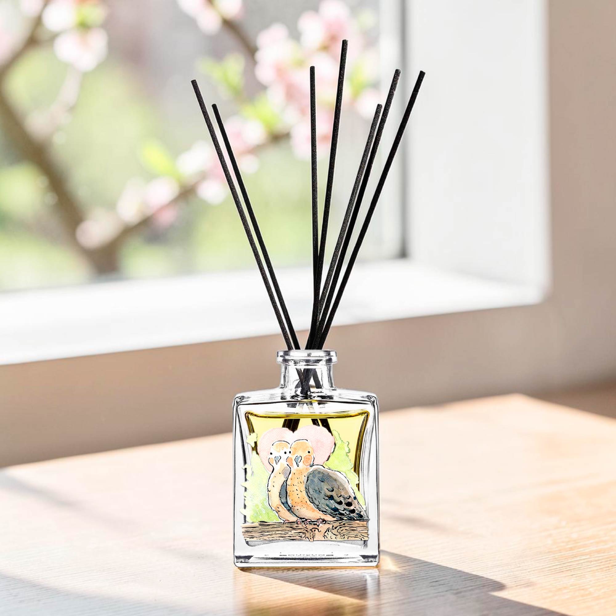 "Lovebirds" by Stephen Macquignon - Peach and Peony Oil Reed Diffuser