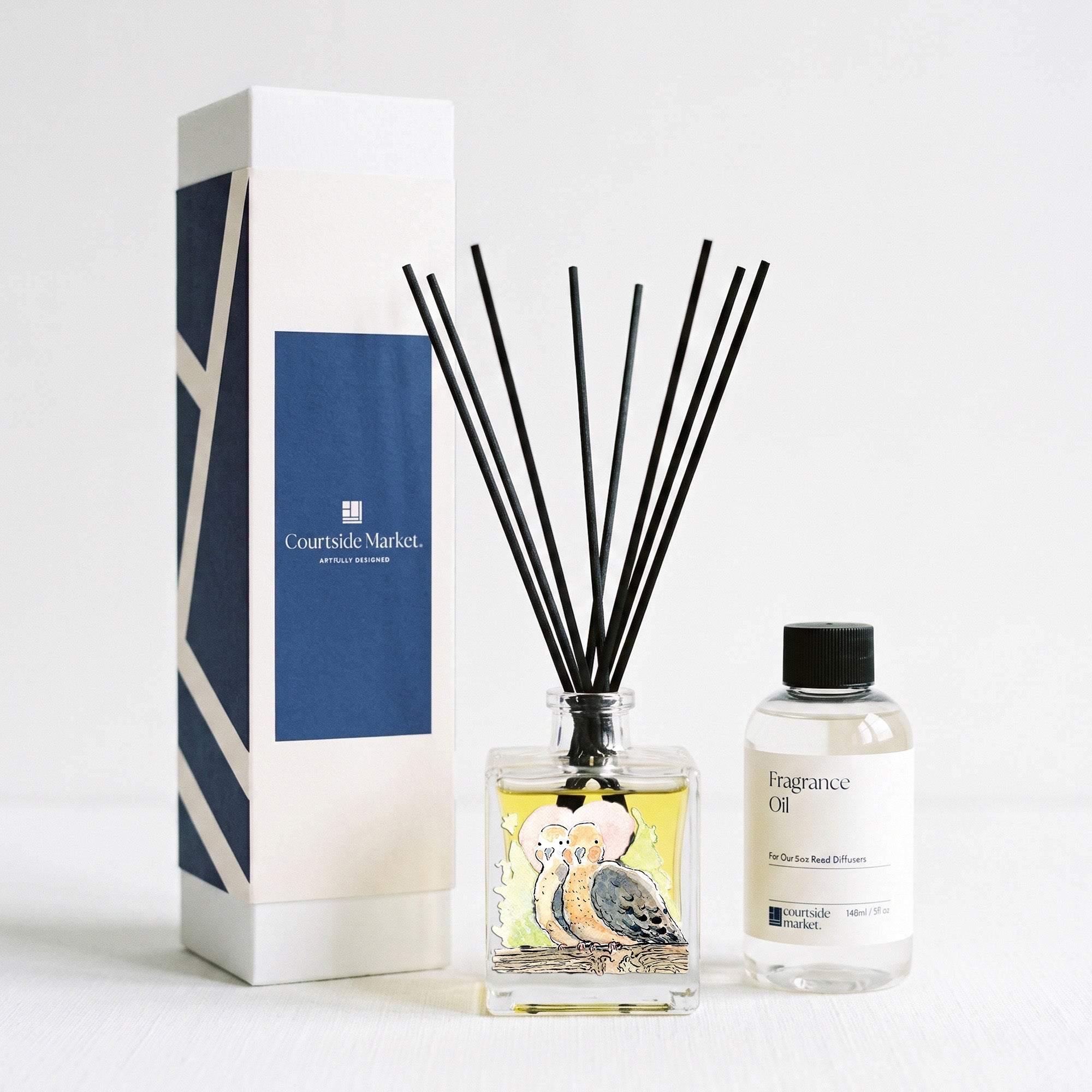 "Lovebirds" by Stephen Macquignon - Peach and Peony Oil Reed Diffuser