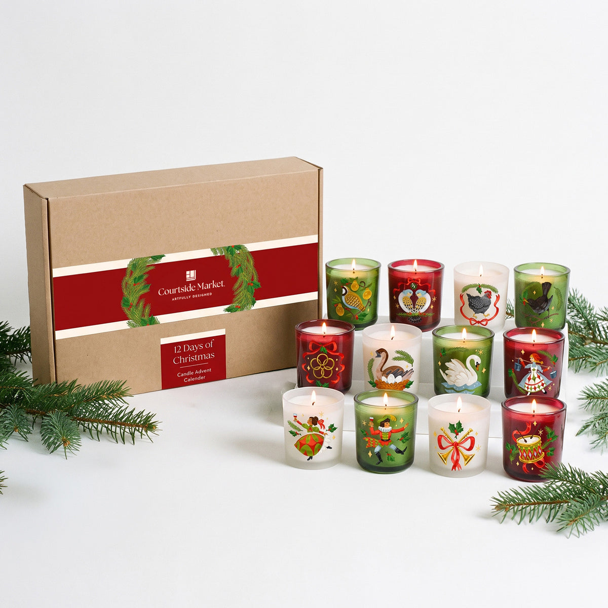 Courtside Market 12 Days of Christmas - Candle Advent Calendar Gift Set
