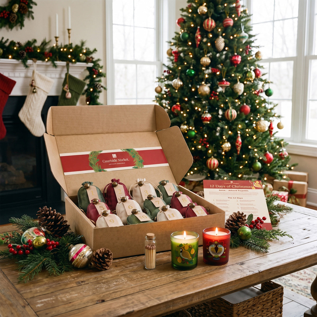 Courtside Market 12 Days of Christmas - Candle Advent Calendar Gift Set