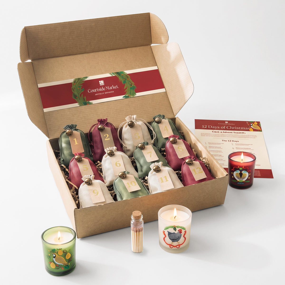 Courtside Market 12 Days of Christmas - Candle Advent Calendar Gift Set
