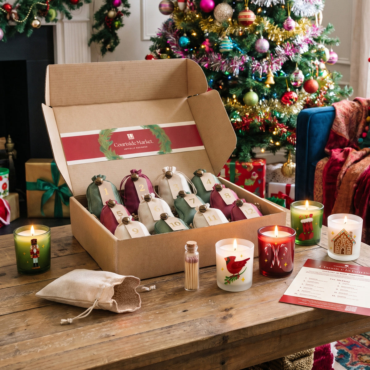 Courtside Market Classic Christmas - Candle Advent Calendar Gift Set