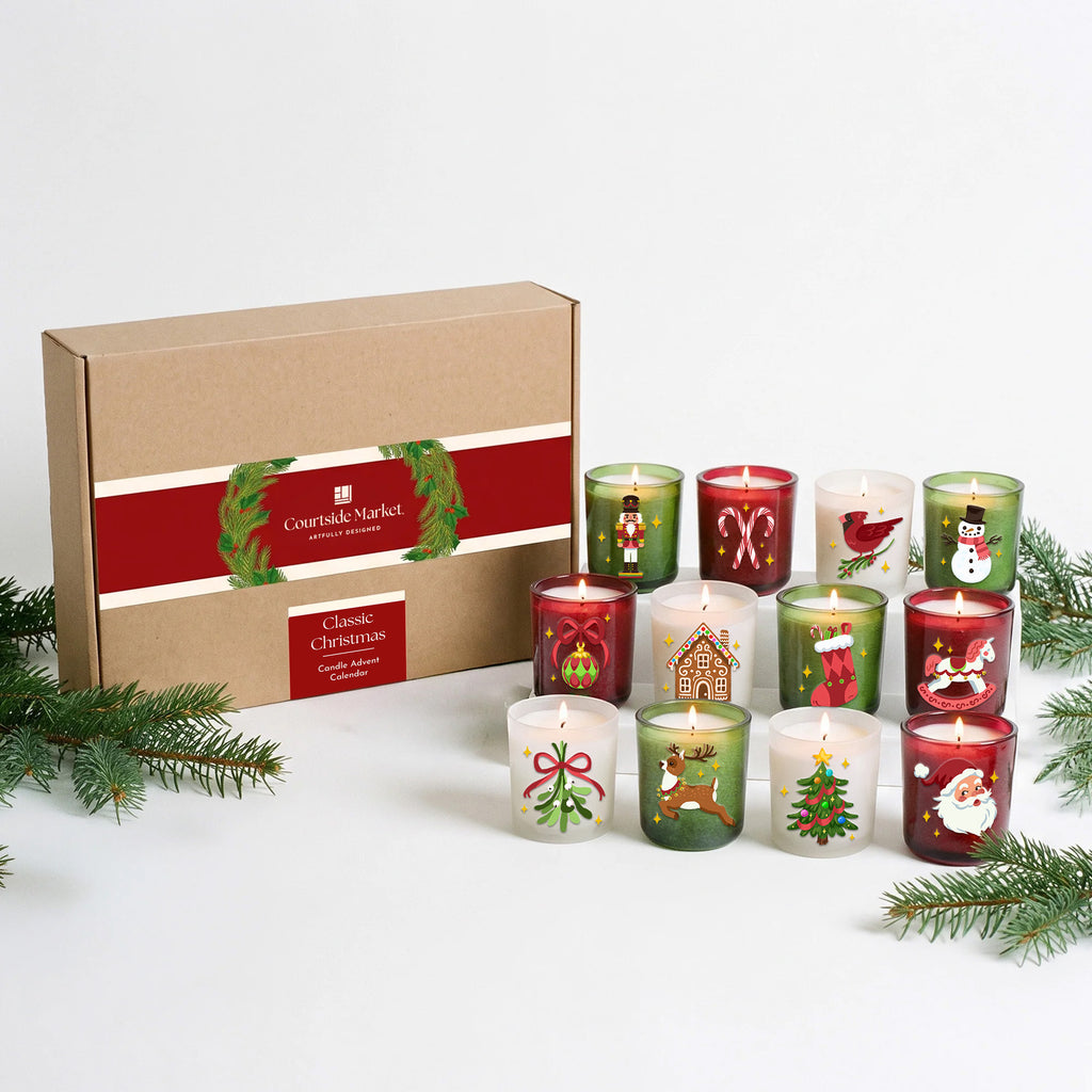 Courtside Market Classic Christmas - Candle Advent Calendar Gift Set