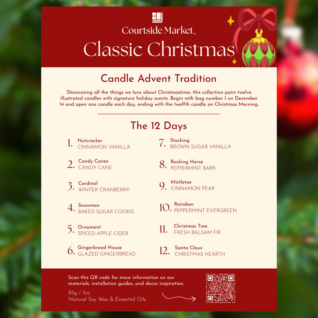 Courtside Market Classic Christmas - Candle Advent Calendar Gift Set
