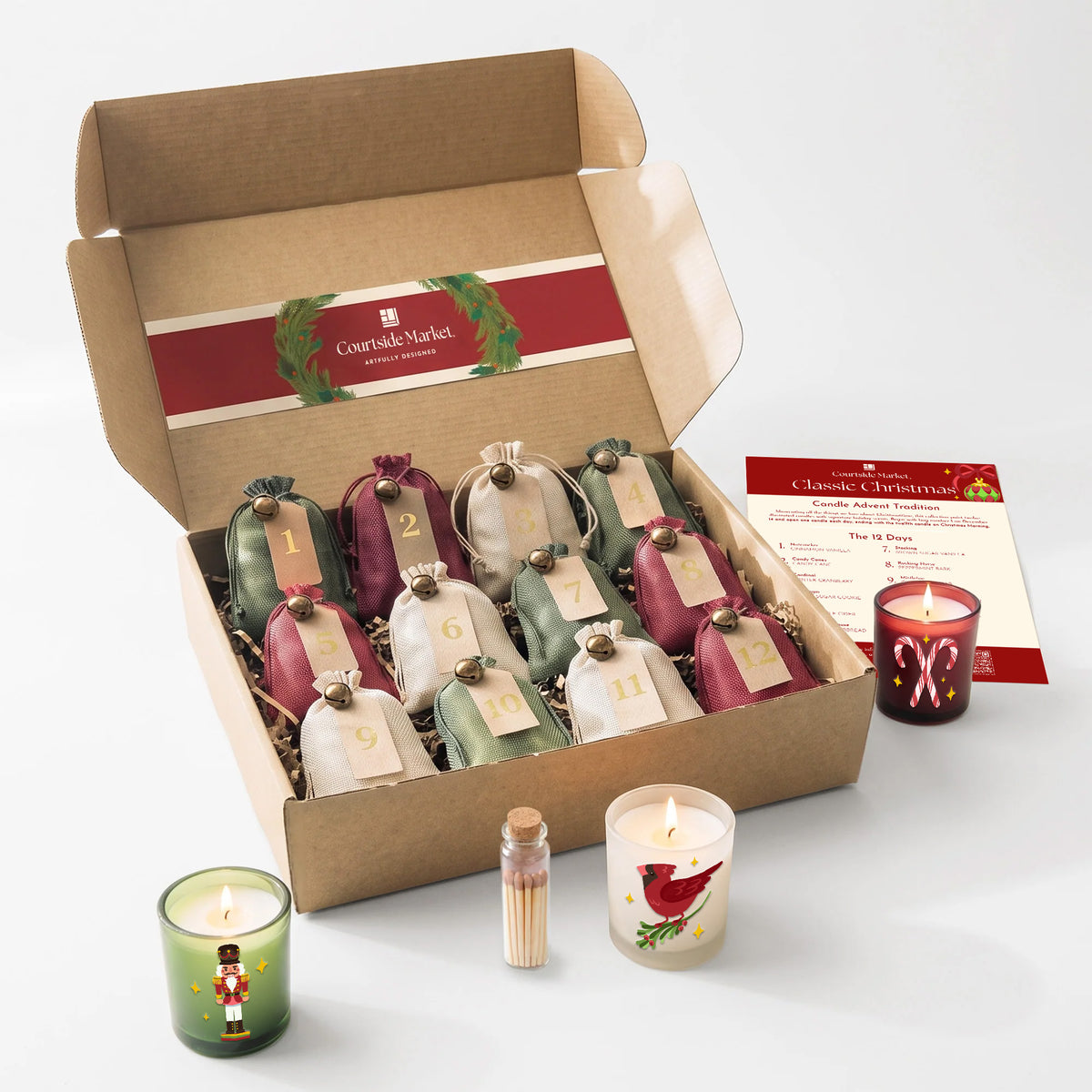 Courtside Market Classic Christmas - Candle Advent Calendar Gift Set