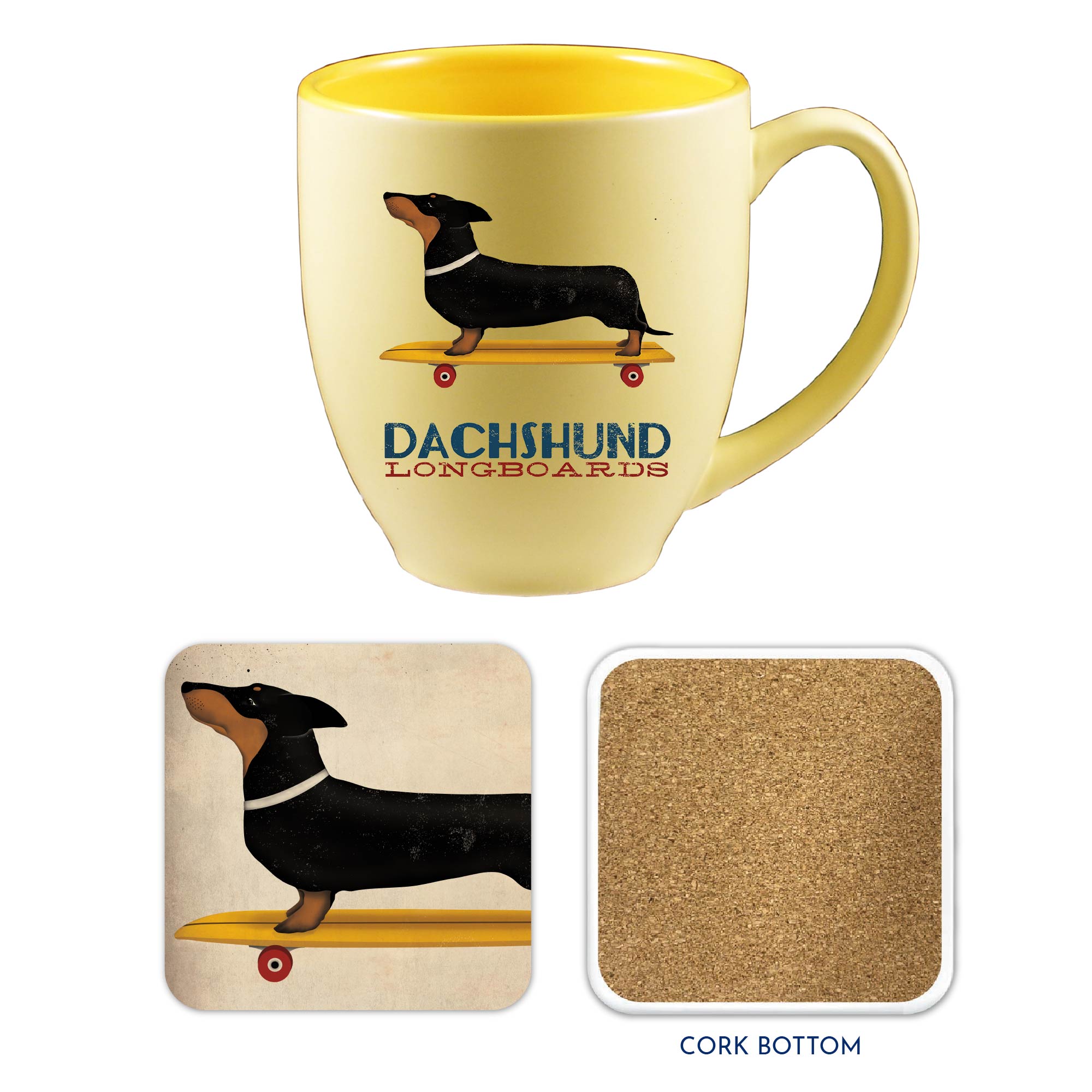 Dachshund Longboards - Mug & Coaster Set