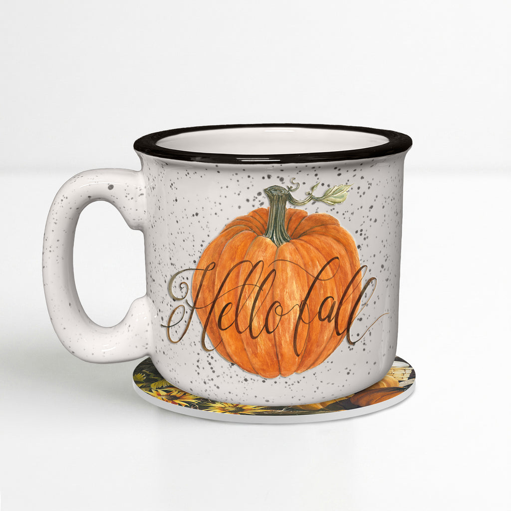 Hello Fall  | 15oz Ceramic Mug and Coaster Set