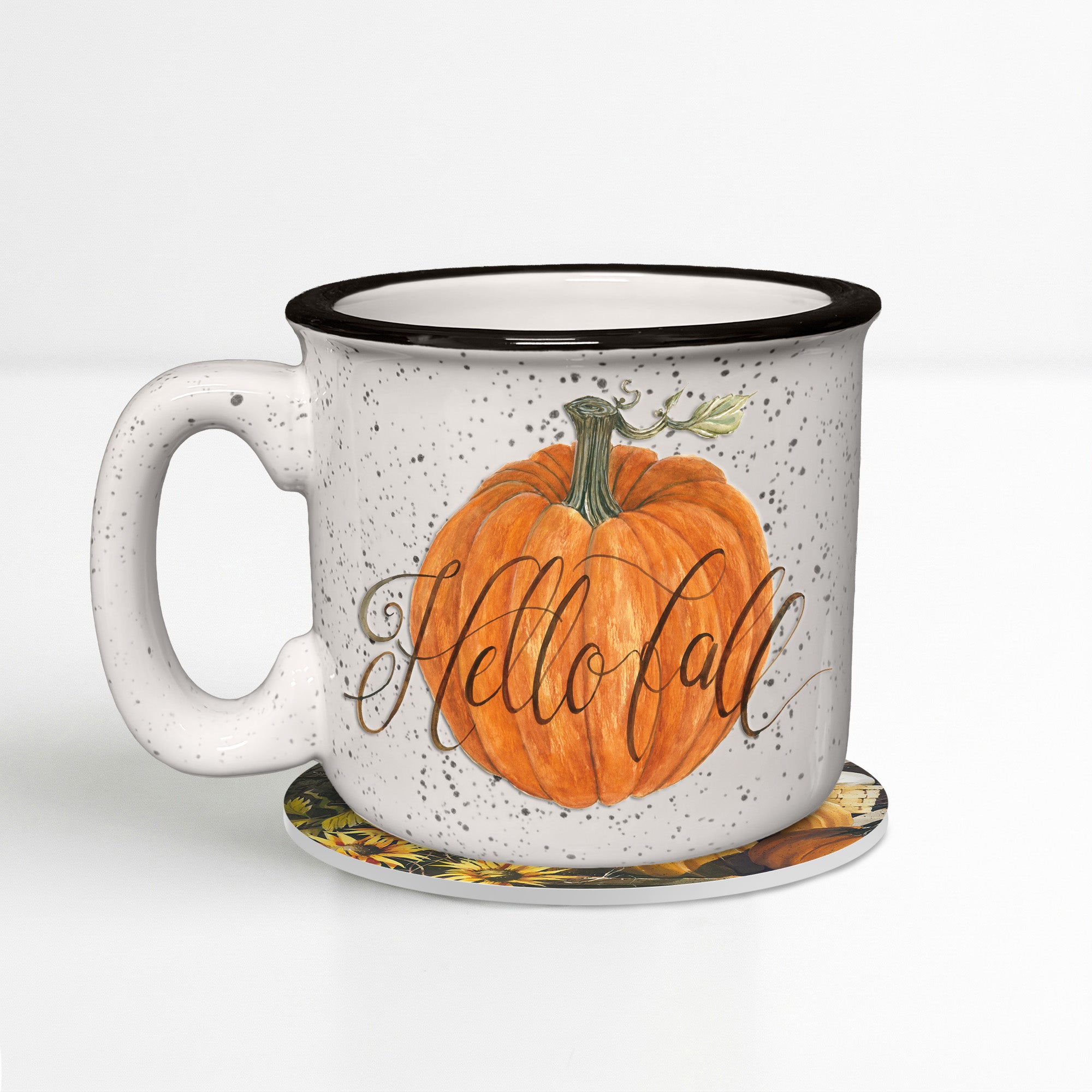 Hello Fall  | 15oz Ceramic Mug and Coaster Set