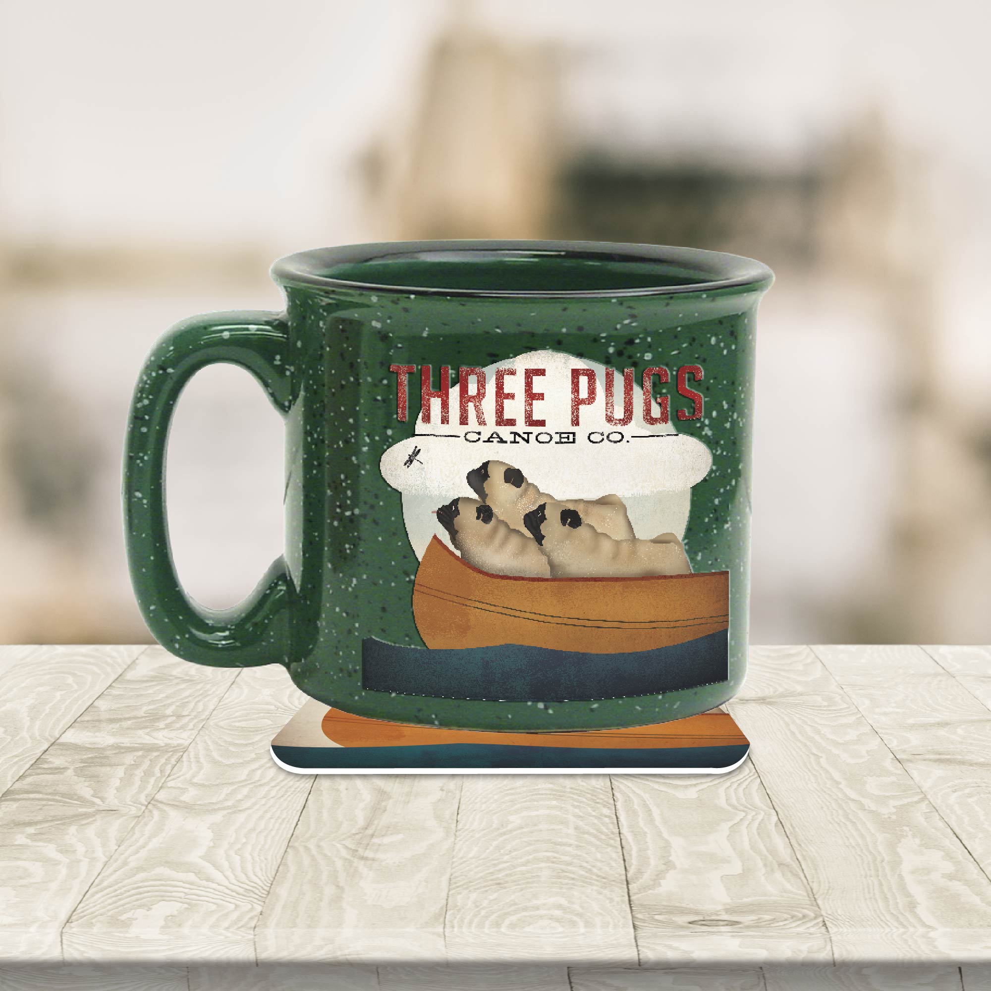 Three Pugs - Mug & Coaster Set