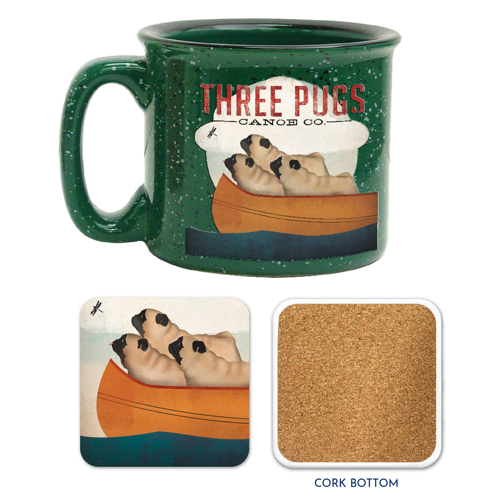 Three Pugs - Mug & Coaster Set