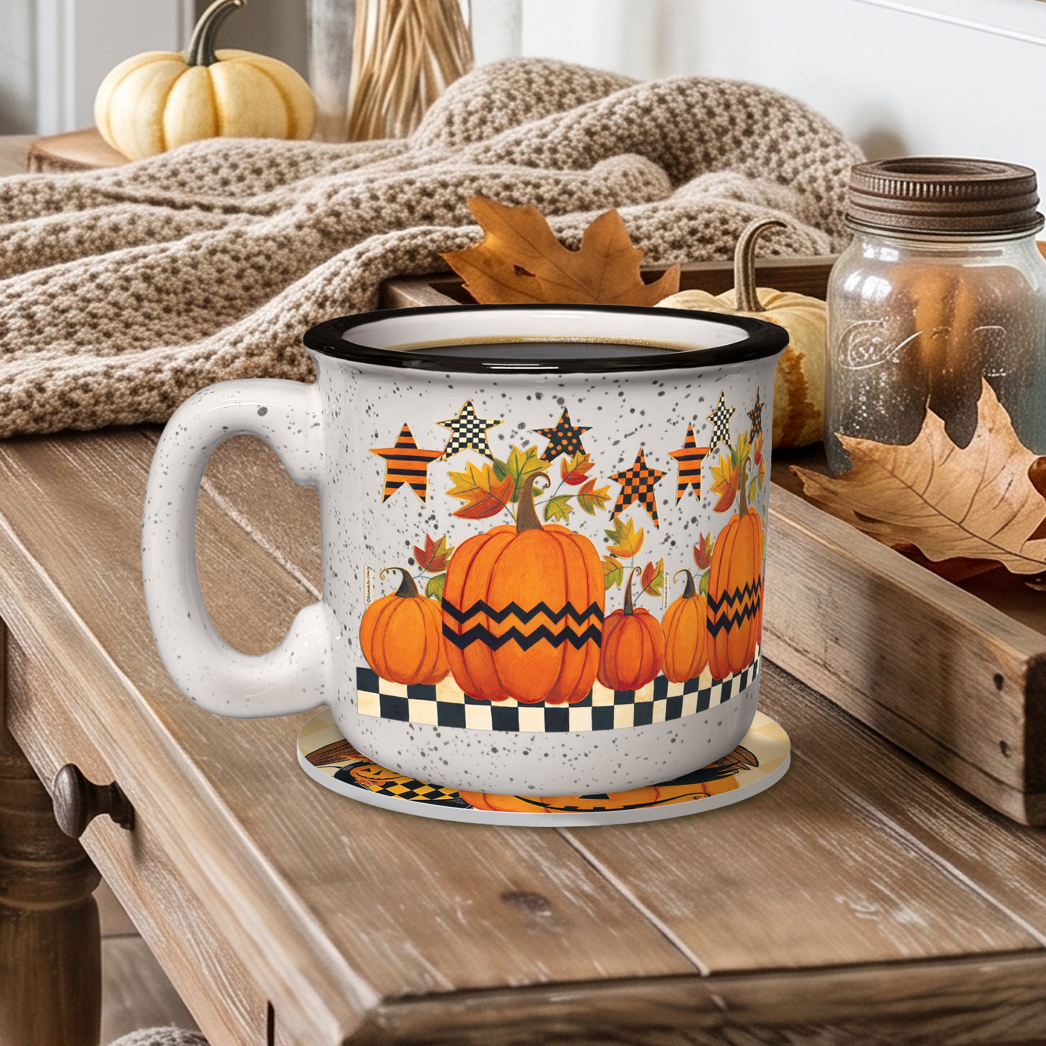 Festivities & Friends | 15oz Ceramic Mug and Coaster Set