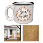 Give Thanks Autumn Wreath | 15oz Ceramic Mug and Coaster Set