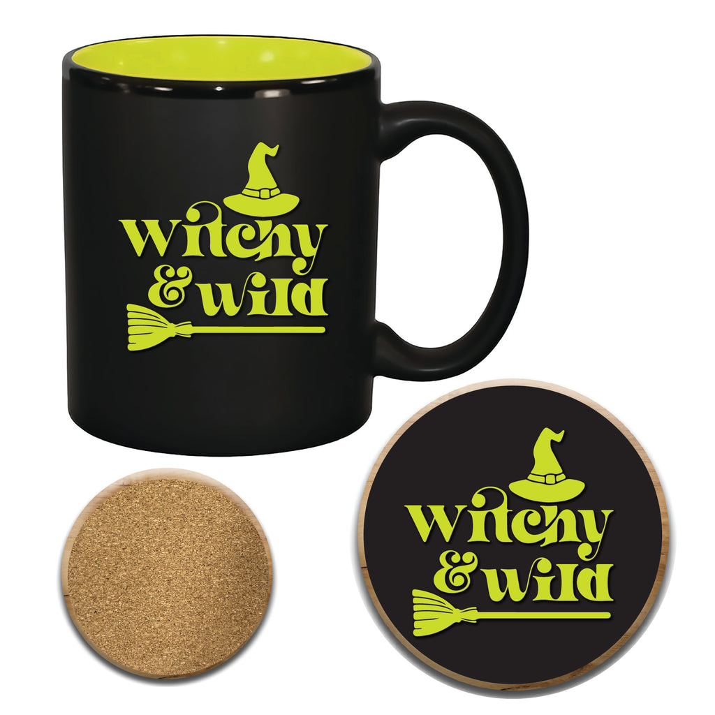 Witchy & Wild 11 oz Artisan Ceramic Mug & Coaster Set