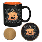 Pumpkin 11 oz Artisan Ceramic Mug & Coaster Set