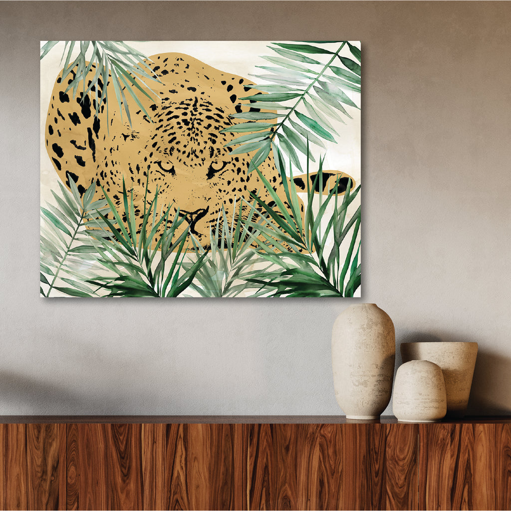 Palm Leopard II Gallery-Wrapped Canvas Wall Art