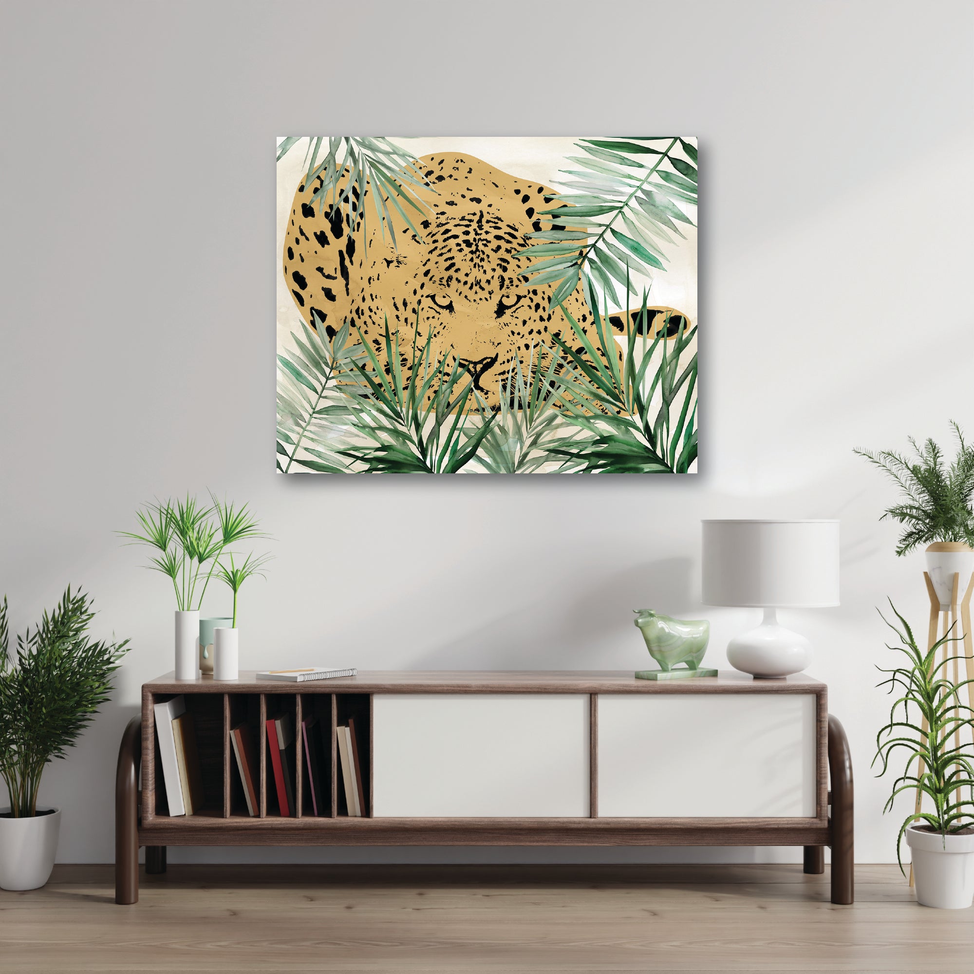 Palm Leopard II Gallery-Wrapped Canvas Wall Art