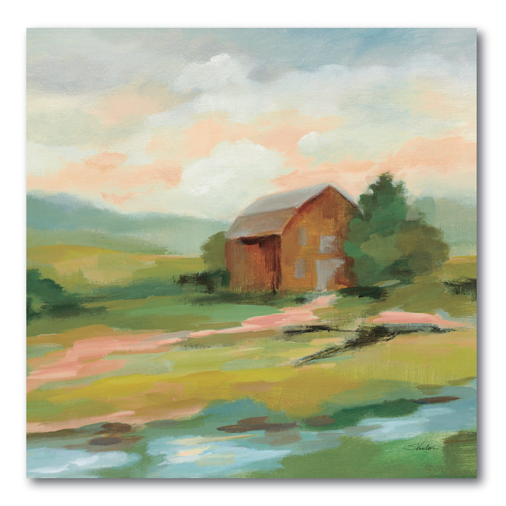 Springtime Farm Pastel - Gallery Wrapped Canvas