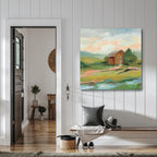 Springtime Farm Pastel - Gallery Wrapped Canvas
