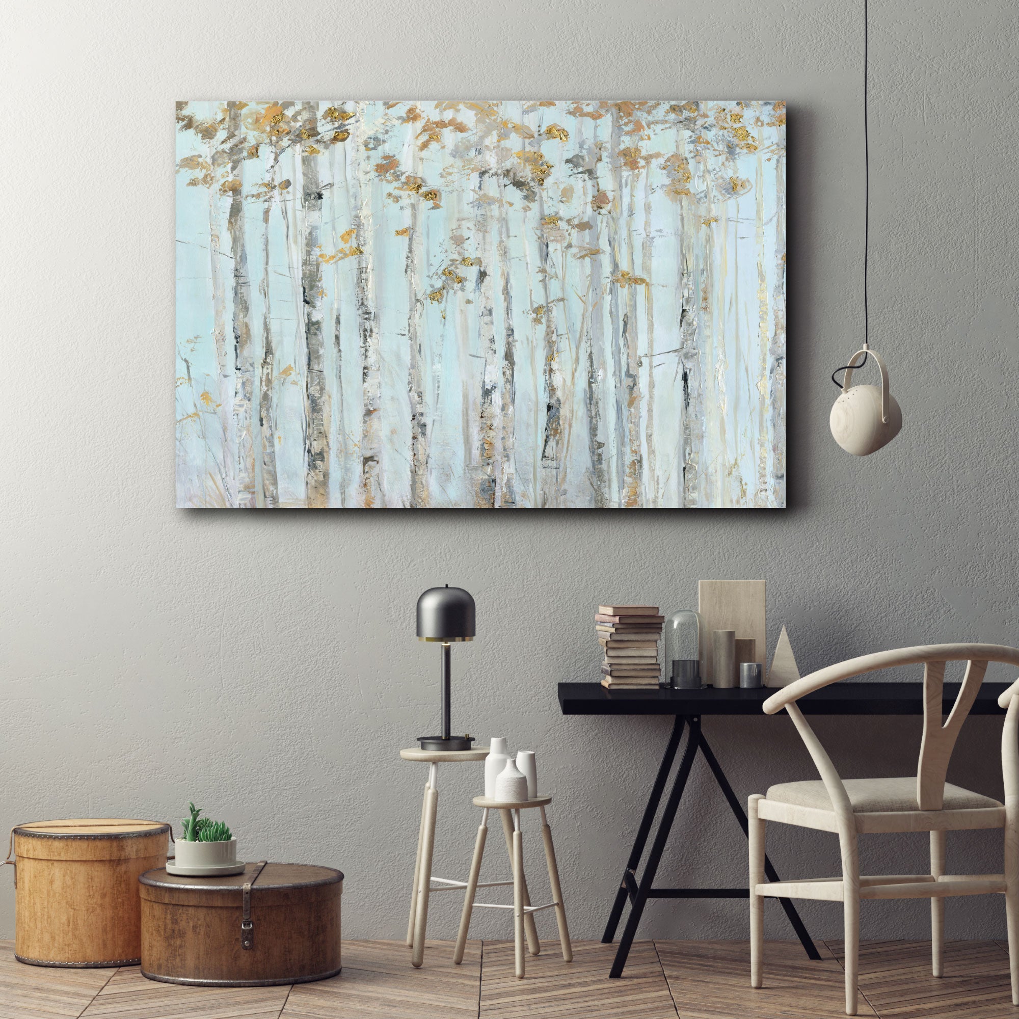Soft Birch Forest - Gallery Wrapped Canvas
