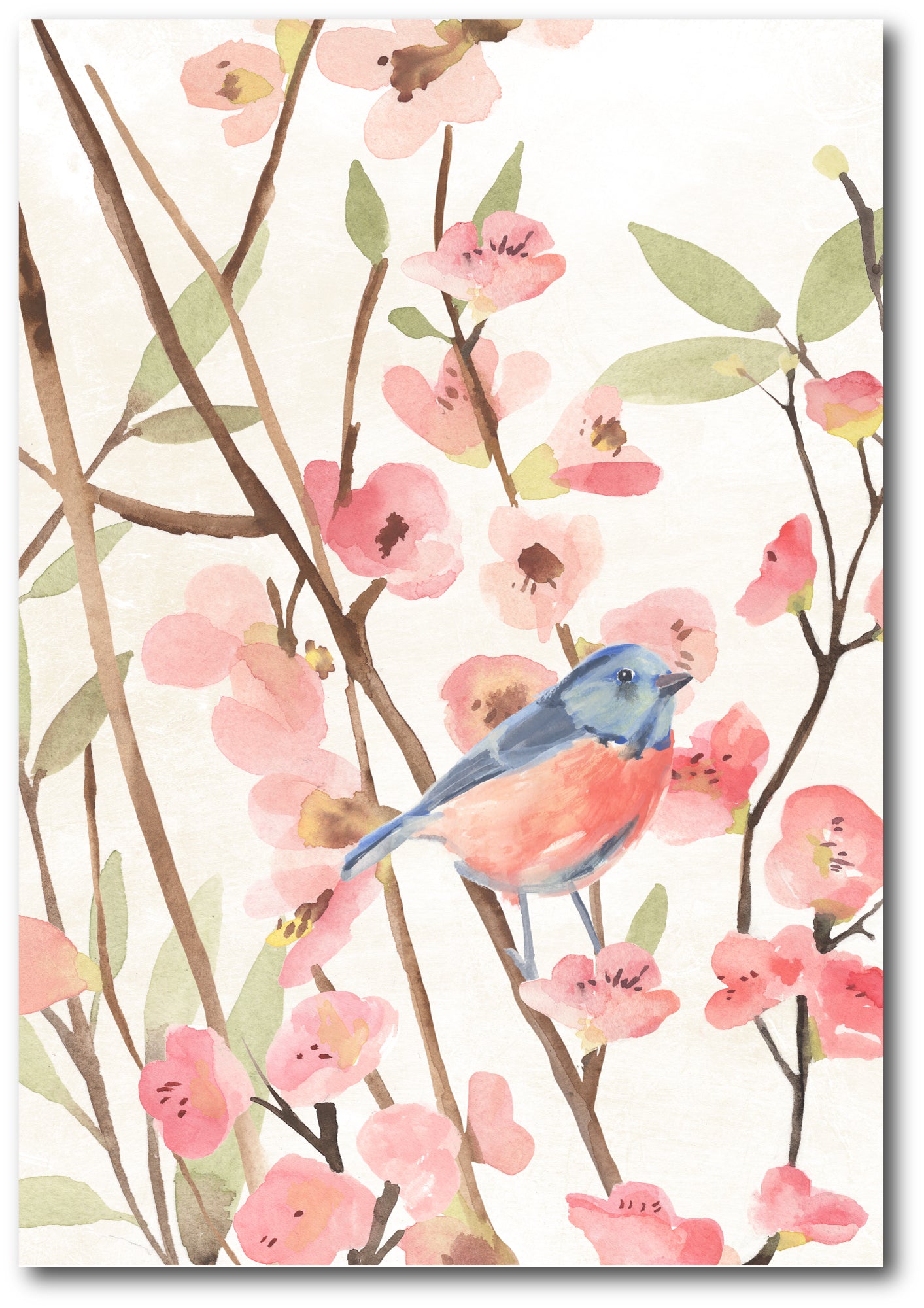 Cherry Blossom Perch - Gallery Wrapped Canvas