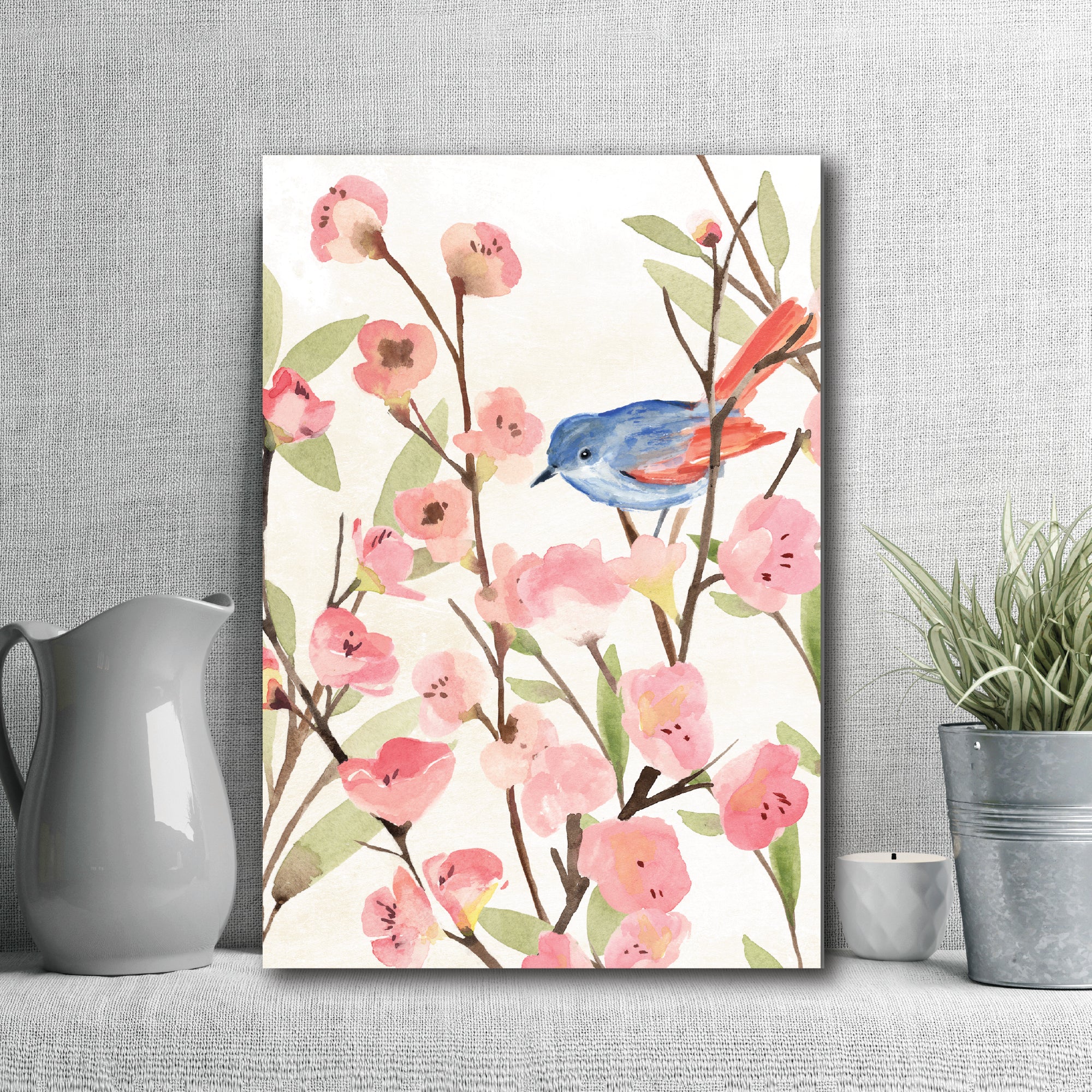 Cherry Blossom Perch 2 - Gallery Wrapped Canvas
