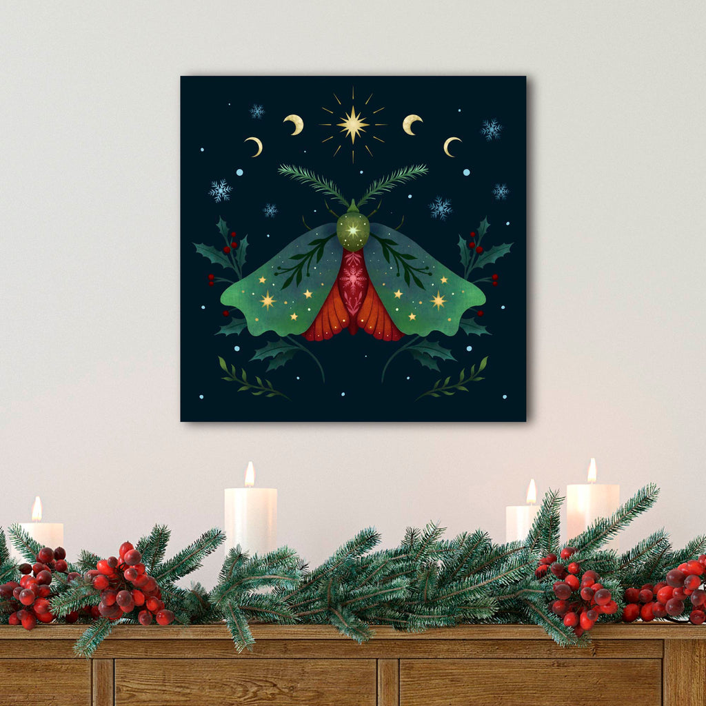 Christmas Moth Gallery-Wrapped Canvas Wall Art