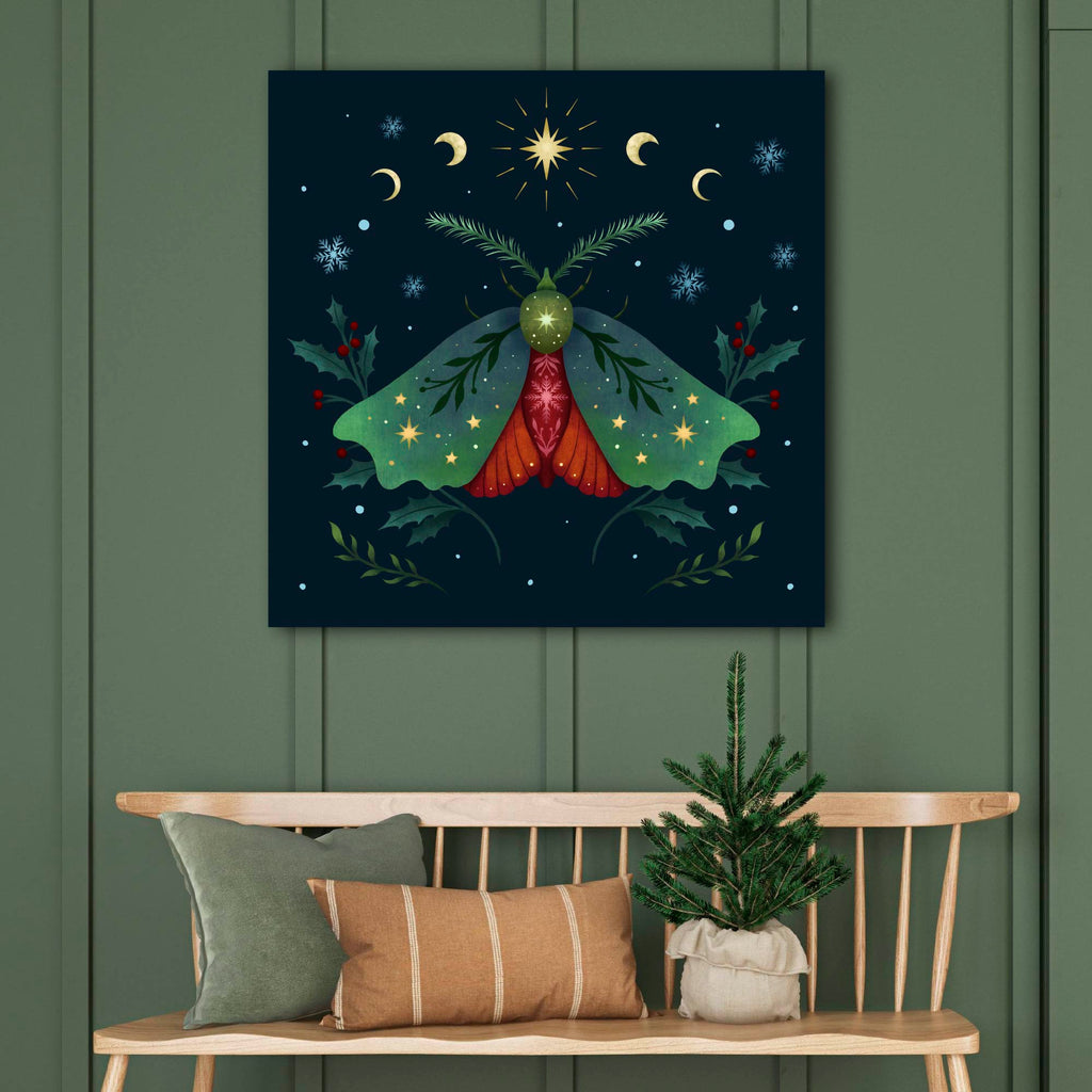 Christmas Moth Gallery-Wrapped Canvas Wall Art