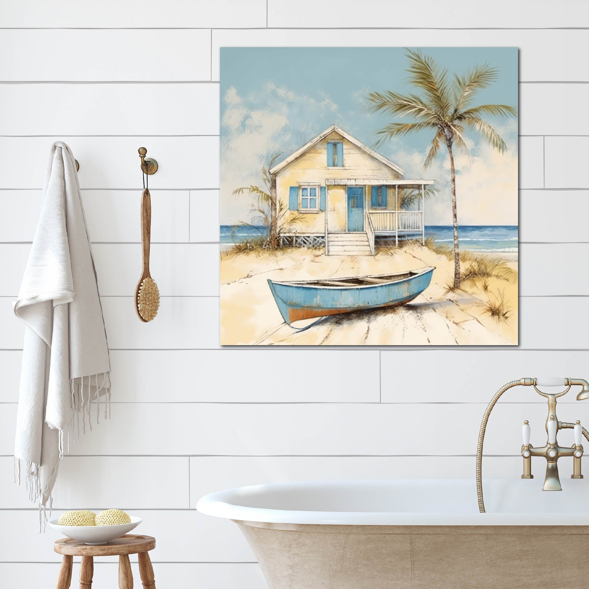 Cottage by the Sea - Gallery Wrapped Canvas