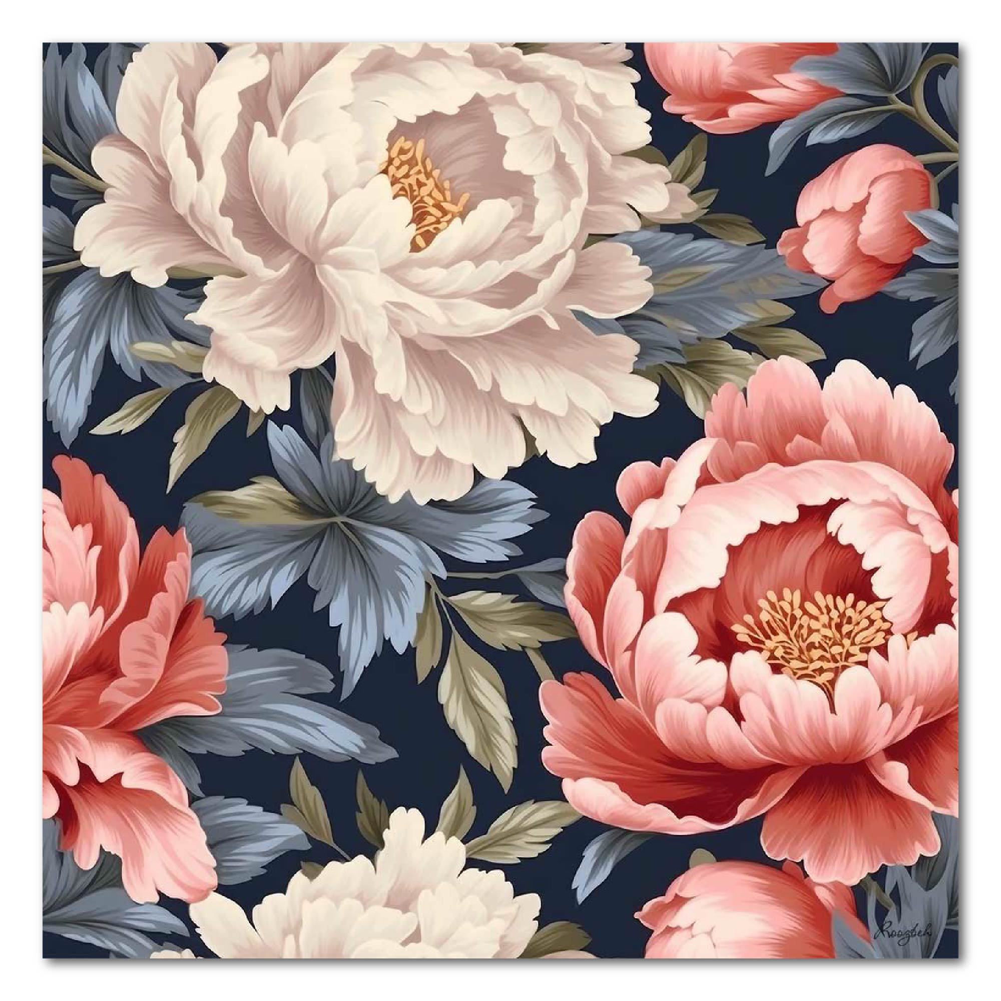 Floral Pattern - Gallery Wrapped Canvas