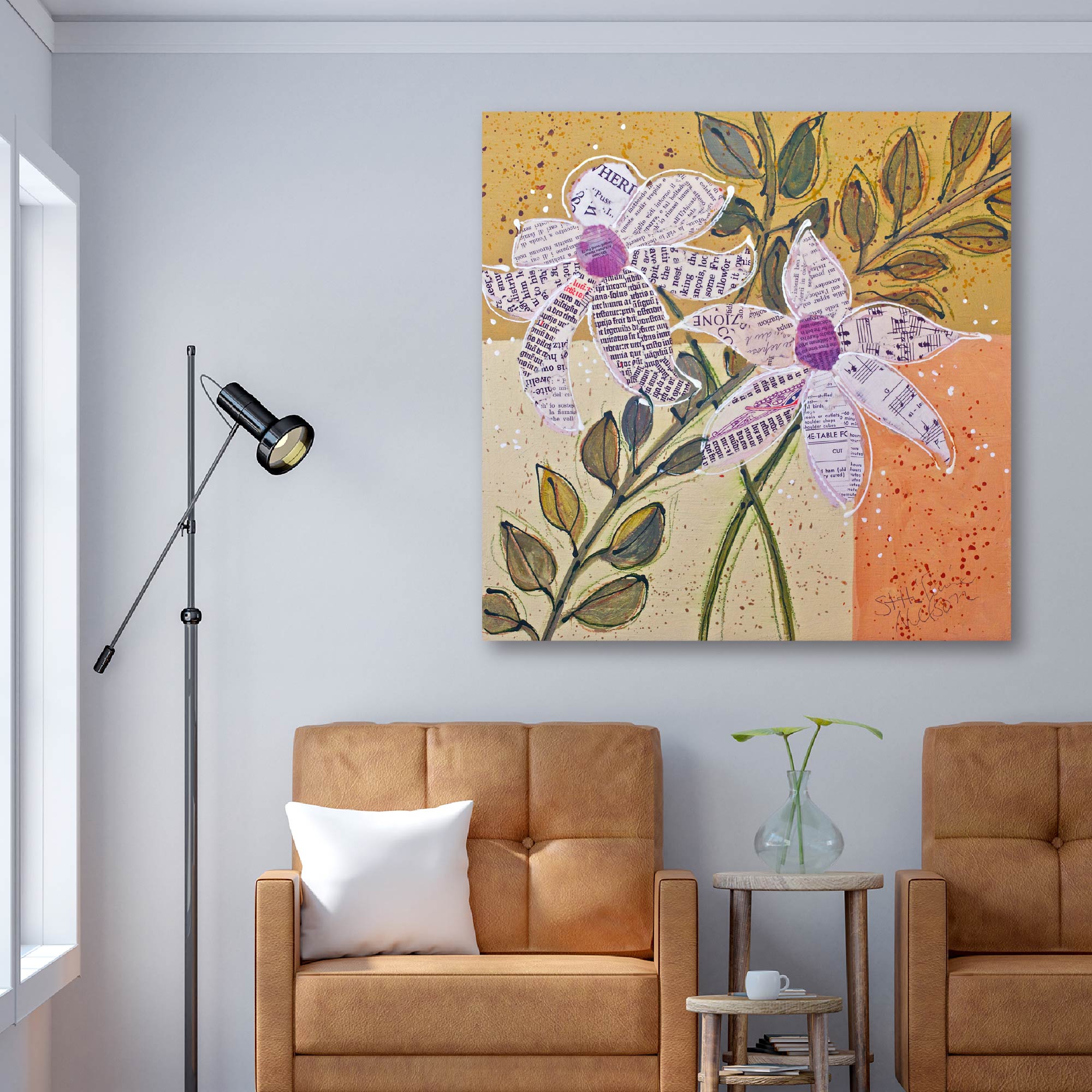 Paper Flowers - Gallery Wrapped Canvas