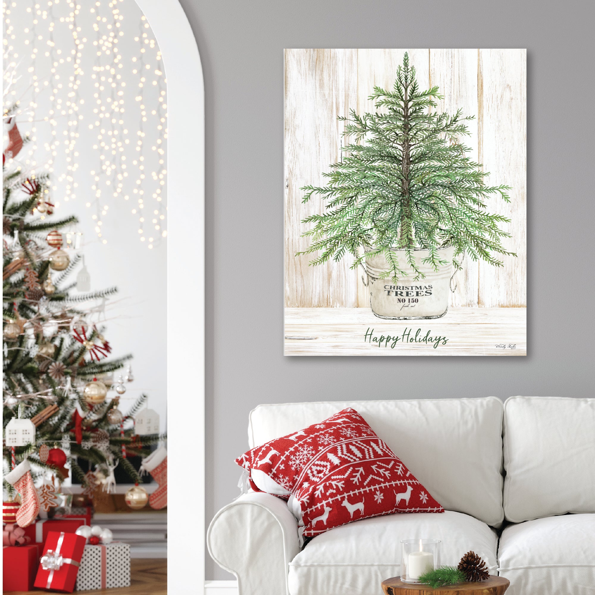 Happy Holidays Tree - Gallery Wrapped Canvas