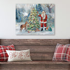 Santa Triming Tree - Gallery Wrapped Canvas Wall Art