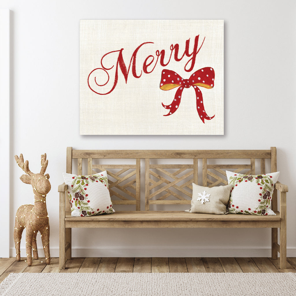 Merry Bow - Gallery Wrapped Canvas Wall Art