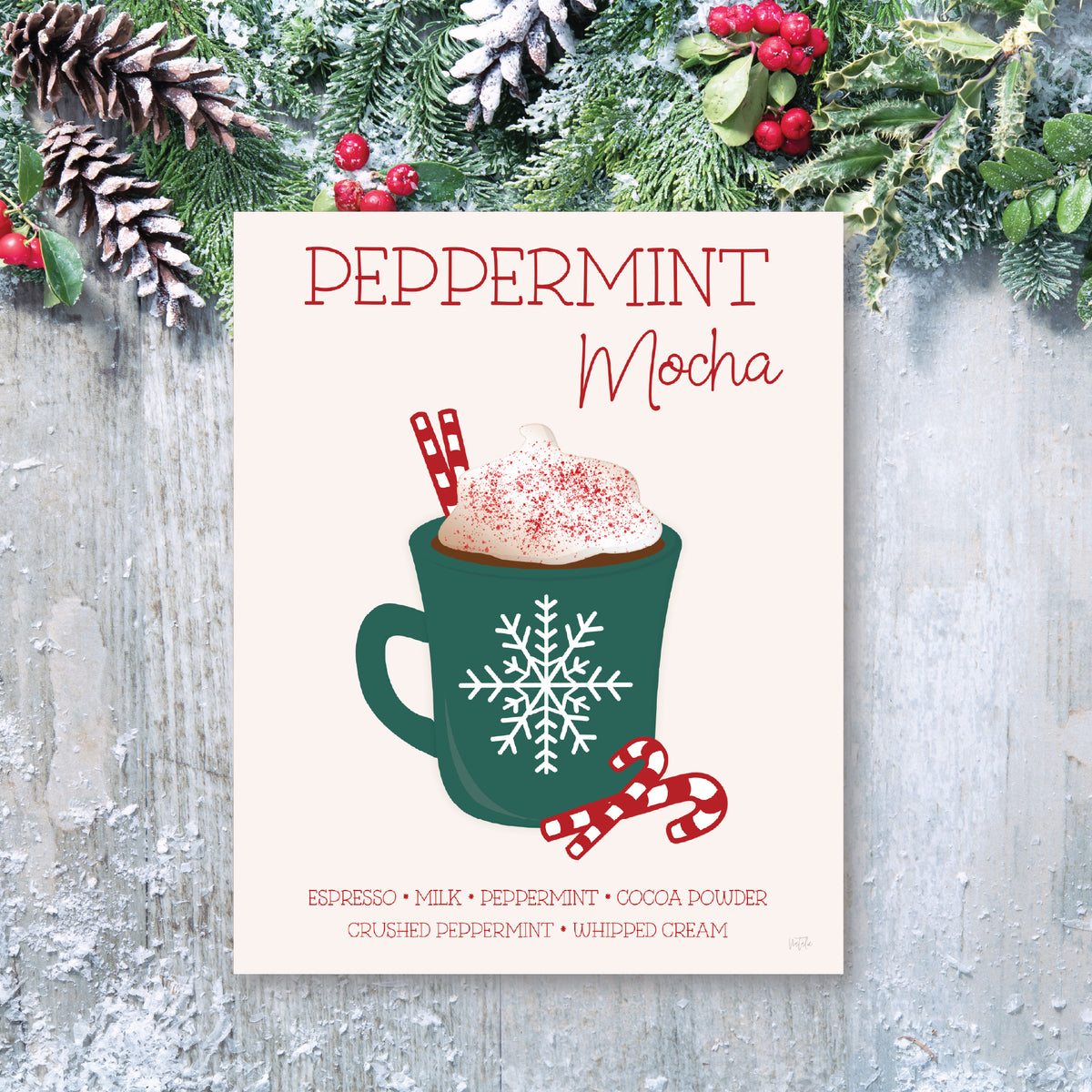 Peppermint Wishes - Gallery Wrapped Canvas Wall Art