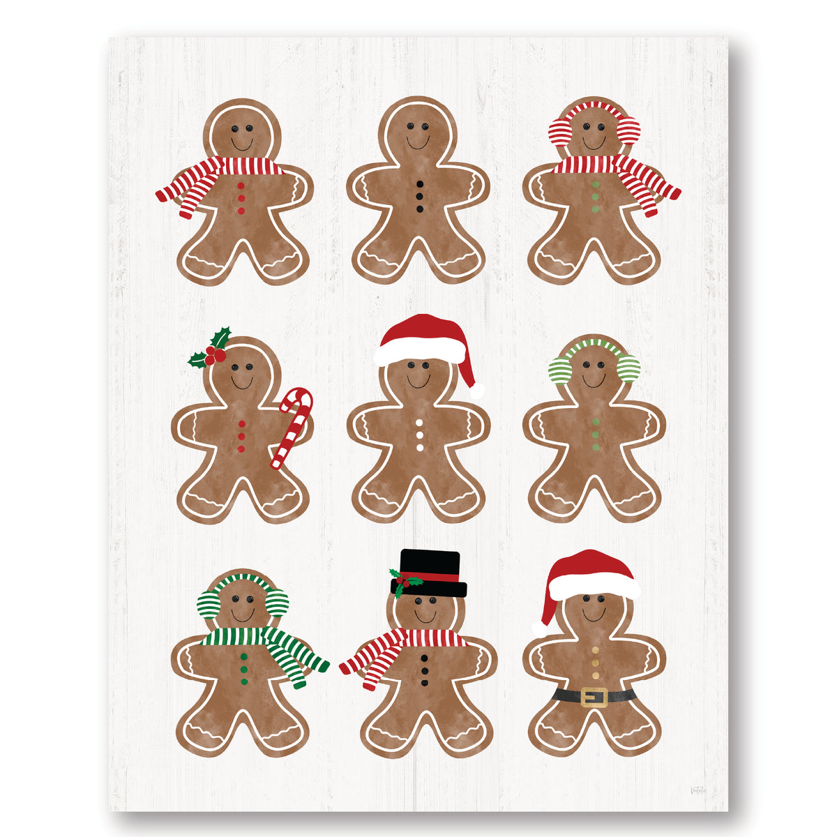 Gingerbread Friends - Gallery Wrapped Canvas Wall Art