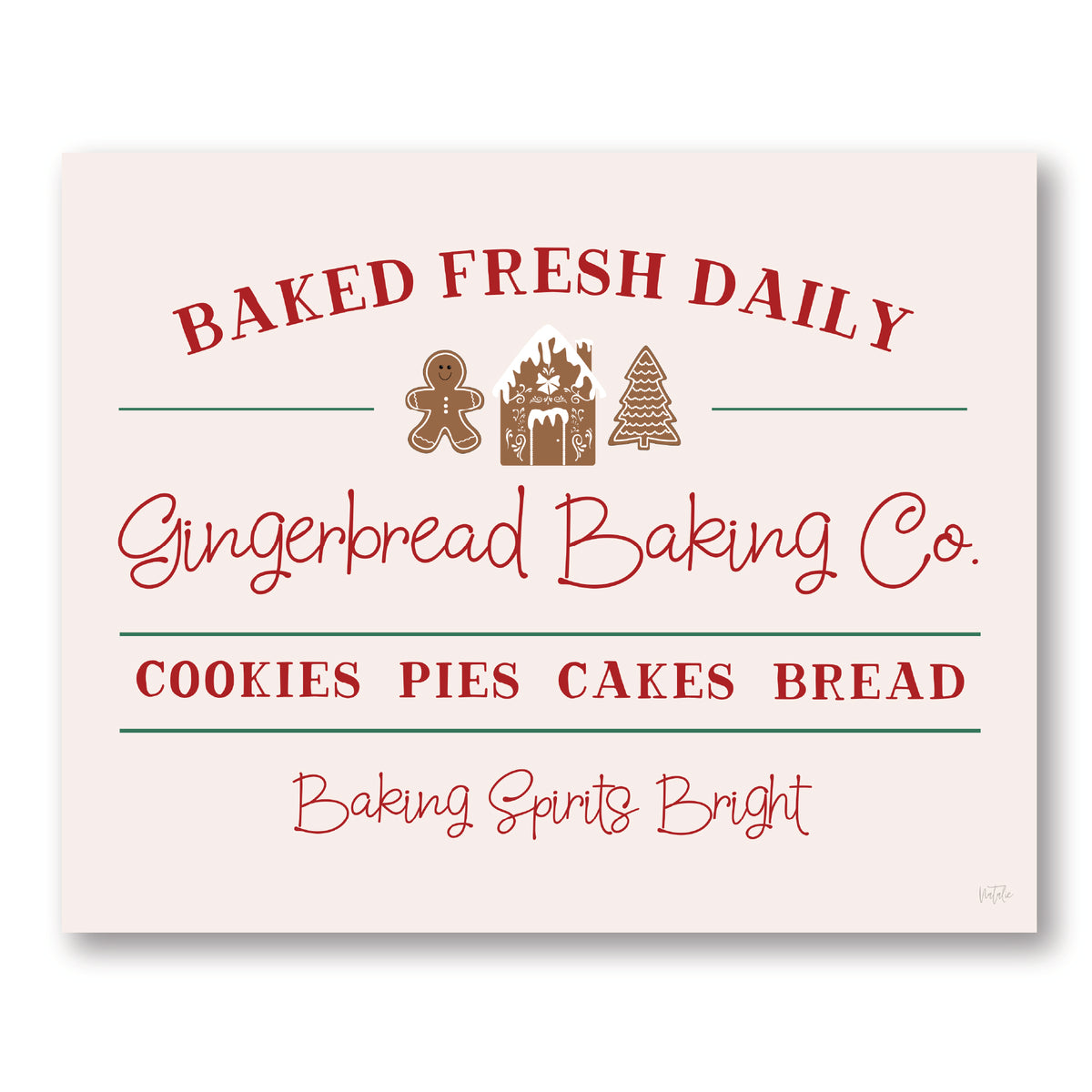 Gingerbread Baking Company - Gallery Wrapped Canvas Wall Art