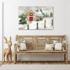 Winter Barn - Gallery Wrapped Canvas Wall Art