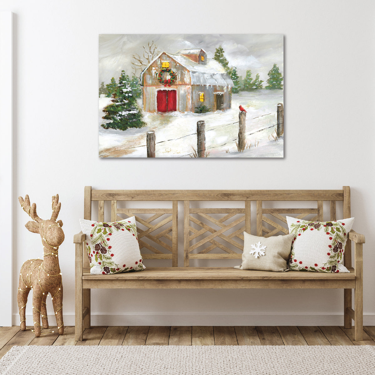 Winter Barn - Gallery Wrapped Canvas Wall Art