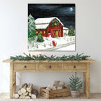 Holiday Barn - Gallery Wrapped Canvas Wall Art