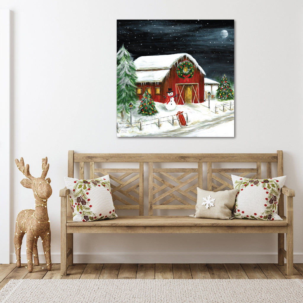 Holiday Barn - Gallery Wrapped Canvas Wall Art