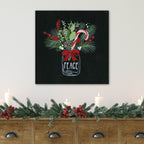 Candy Cane Sprig - Gallery Wrapped Canvas Wall Art