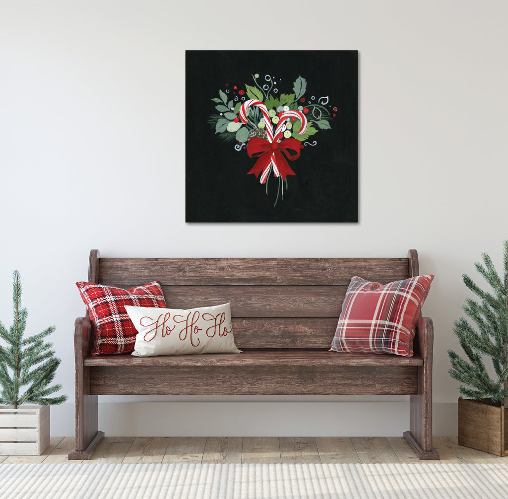 Candy Cane Sprig - Gallery Wrapped Canvas Wall Art