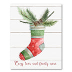 Comfy Cozy Stocking I - Gallery Wrapped Canvas Wall Art