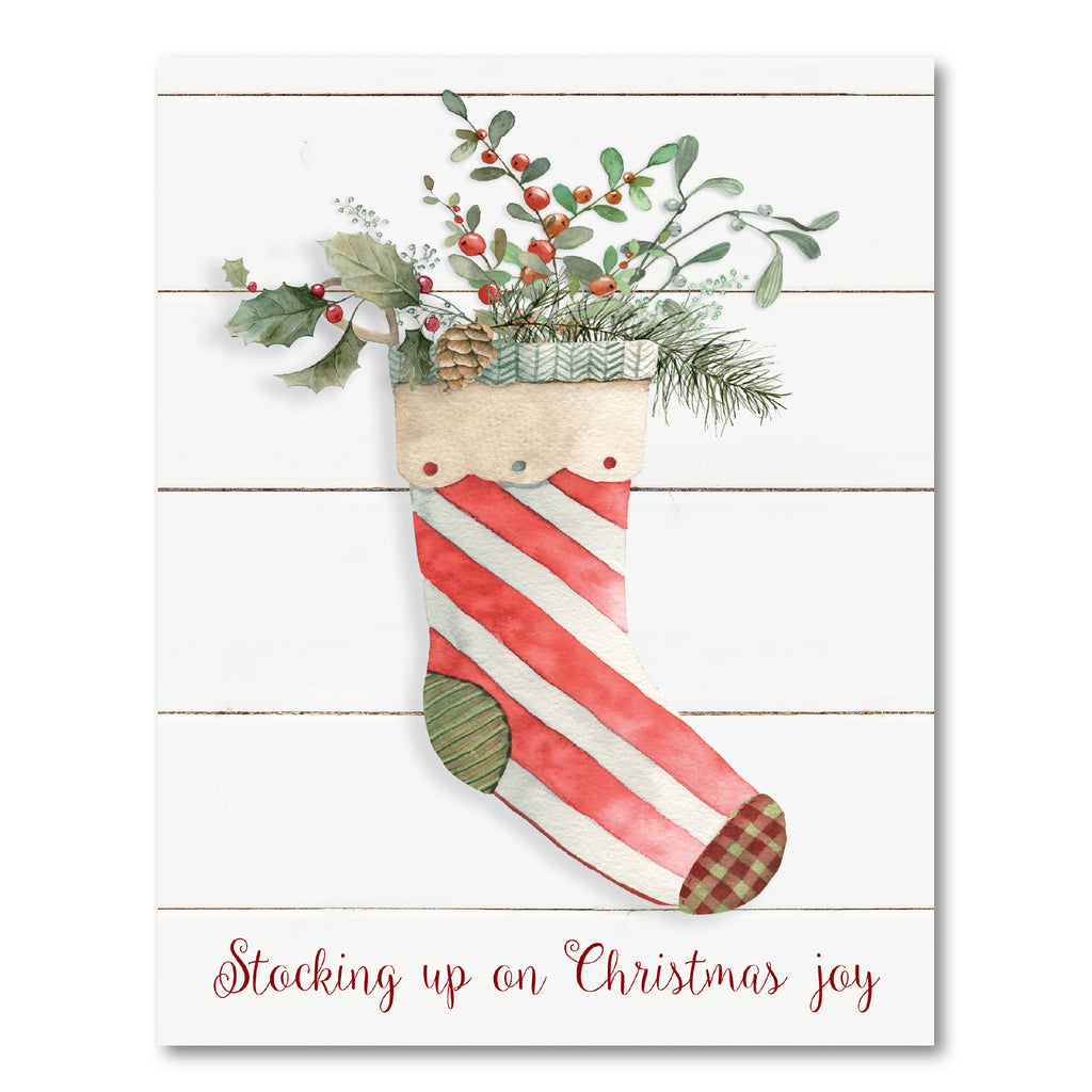 Comfy Cozy Stocking II - Gallery Wrapped Canvas Wall Art
