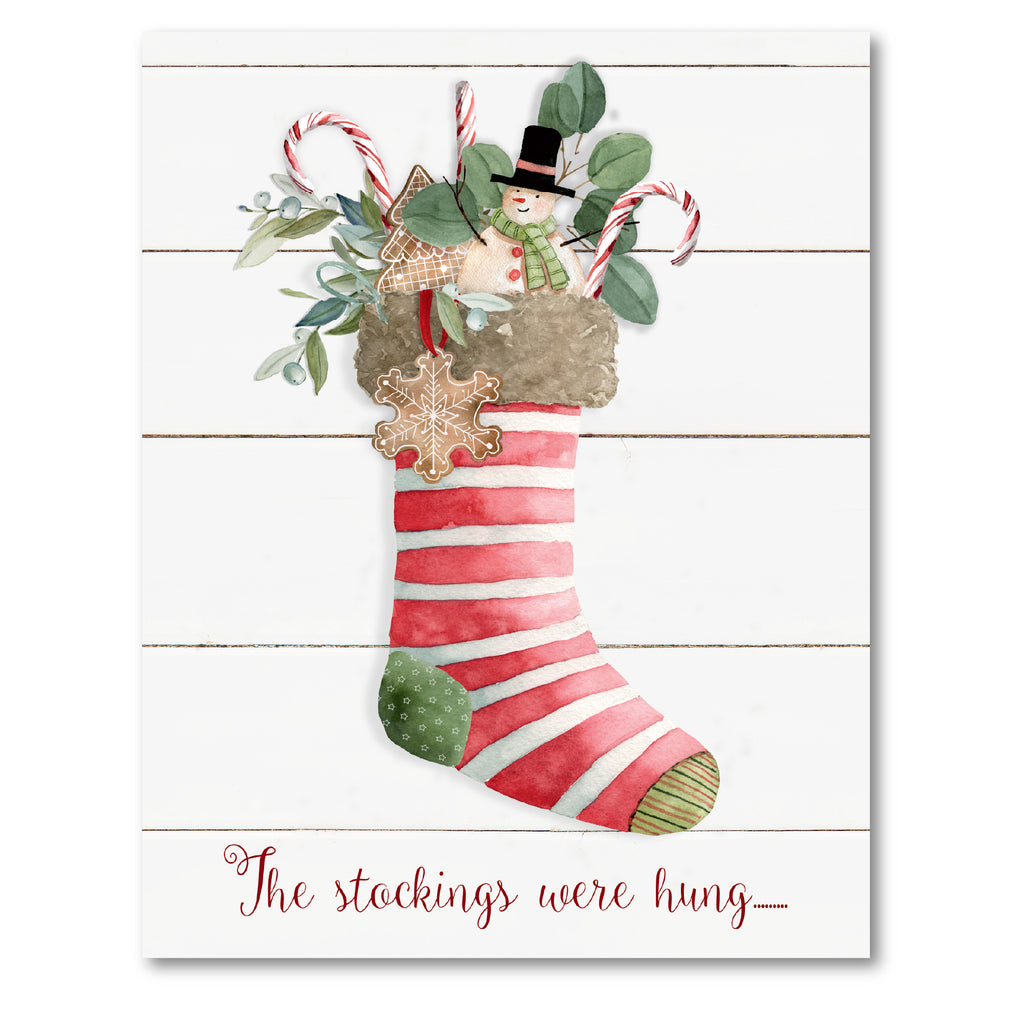Comfy Cozy Stocking III - Gallery Wrapped Canvas Wall Art