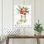 Comfy Cozy Stocking IV - Gallery Wrapped Canvas Wall Art