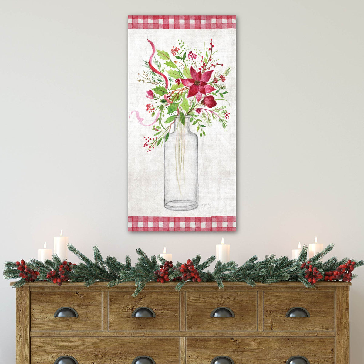 Holiday Flowers I - Gallery Wrapped Canvas Wall Art